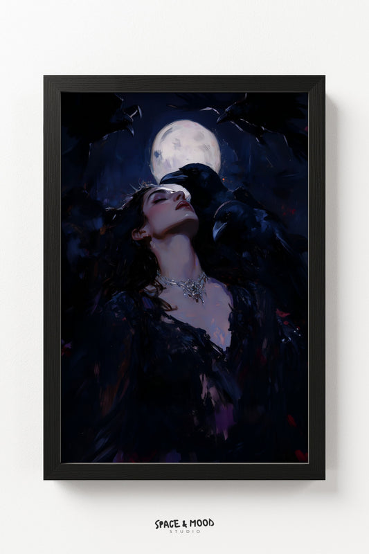 Muse with Ravens