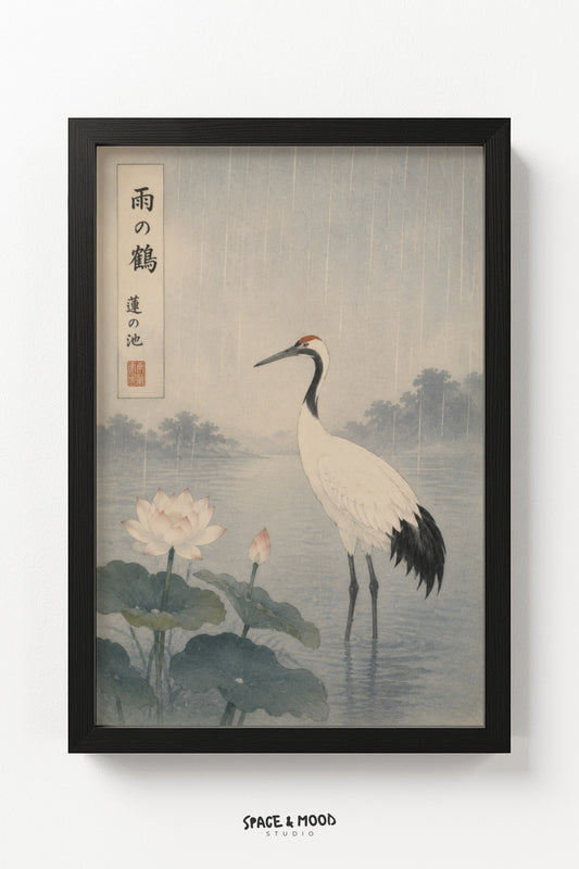 Crane in the Rain
