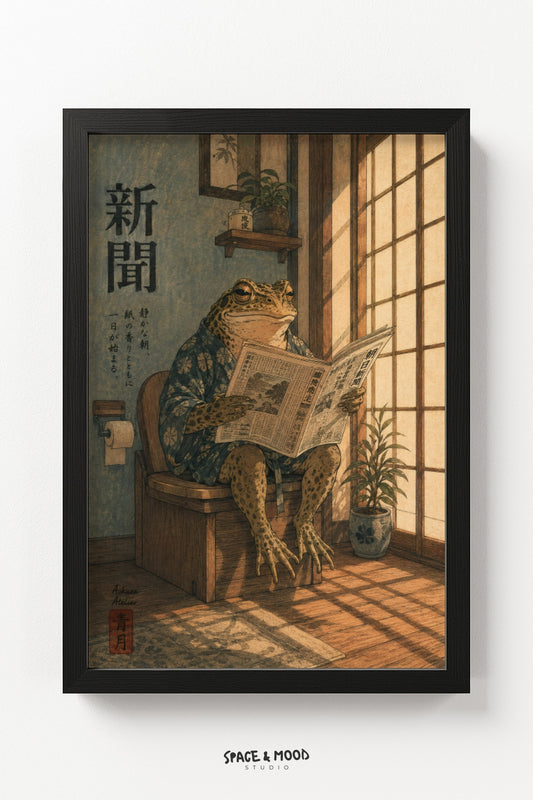 Frog Reading Newspaper