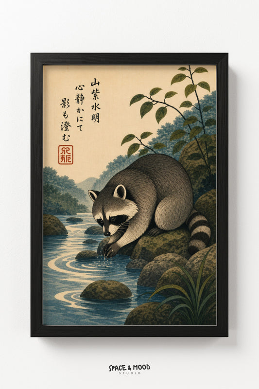 Raccoon at Stream
