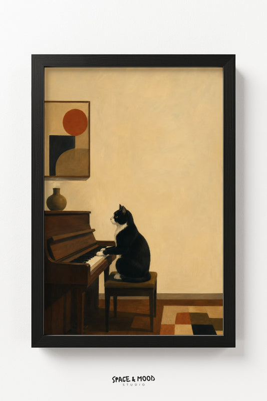 Cat Playing Piano