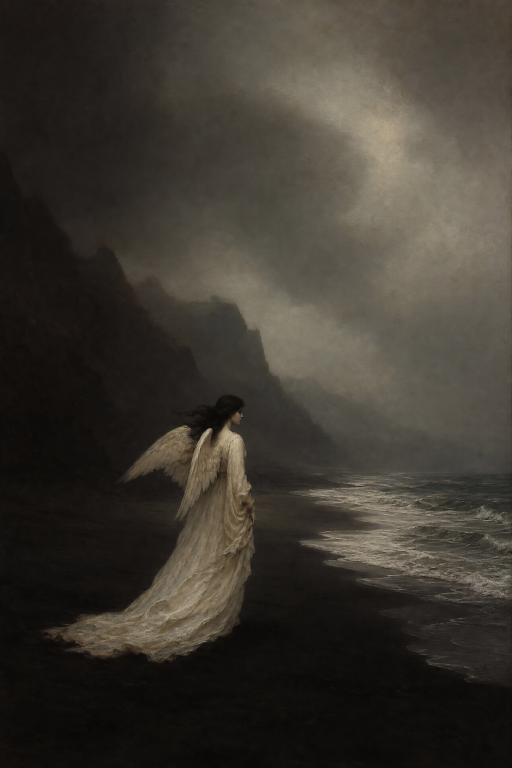 Moody Angel by the Sea