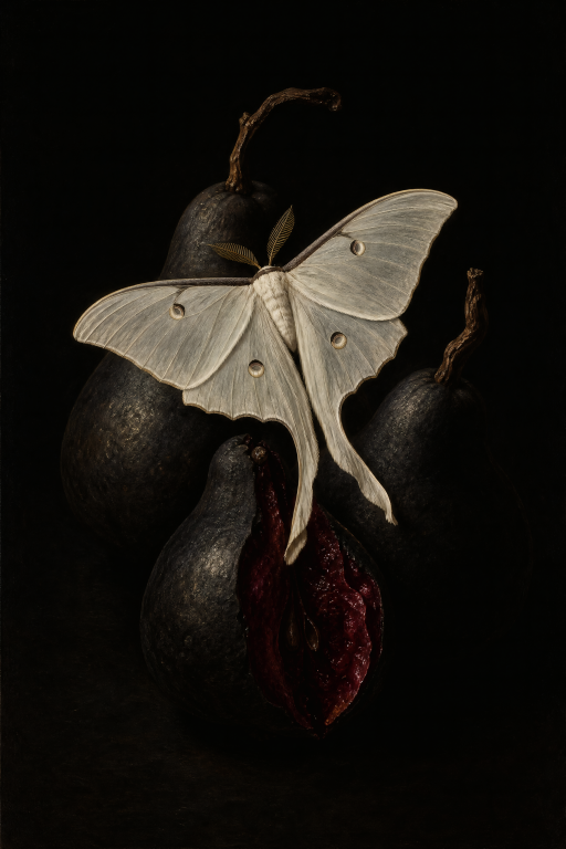 Luna Moth and Pears