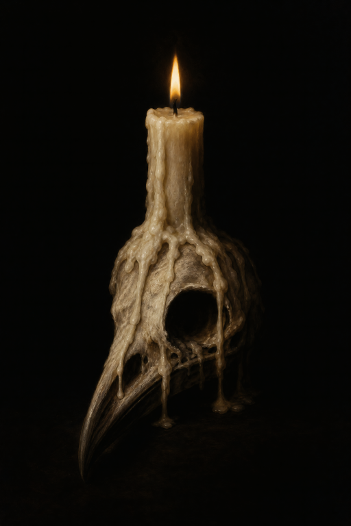 Bird Skull Candlestick