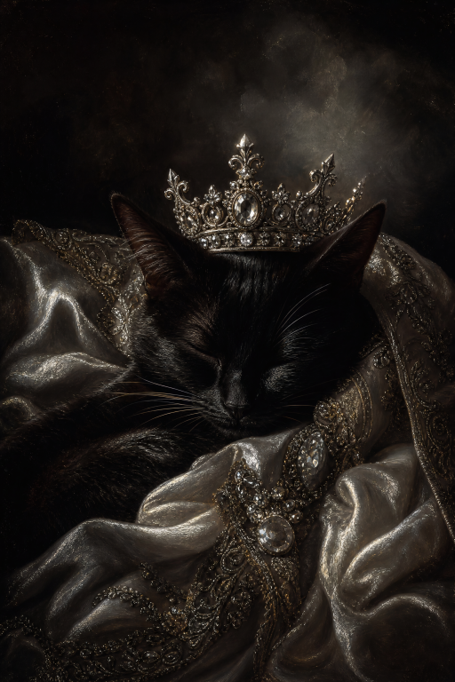 Crowned Black Cat