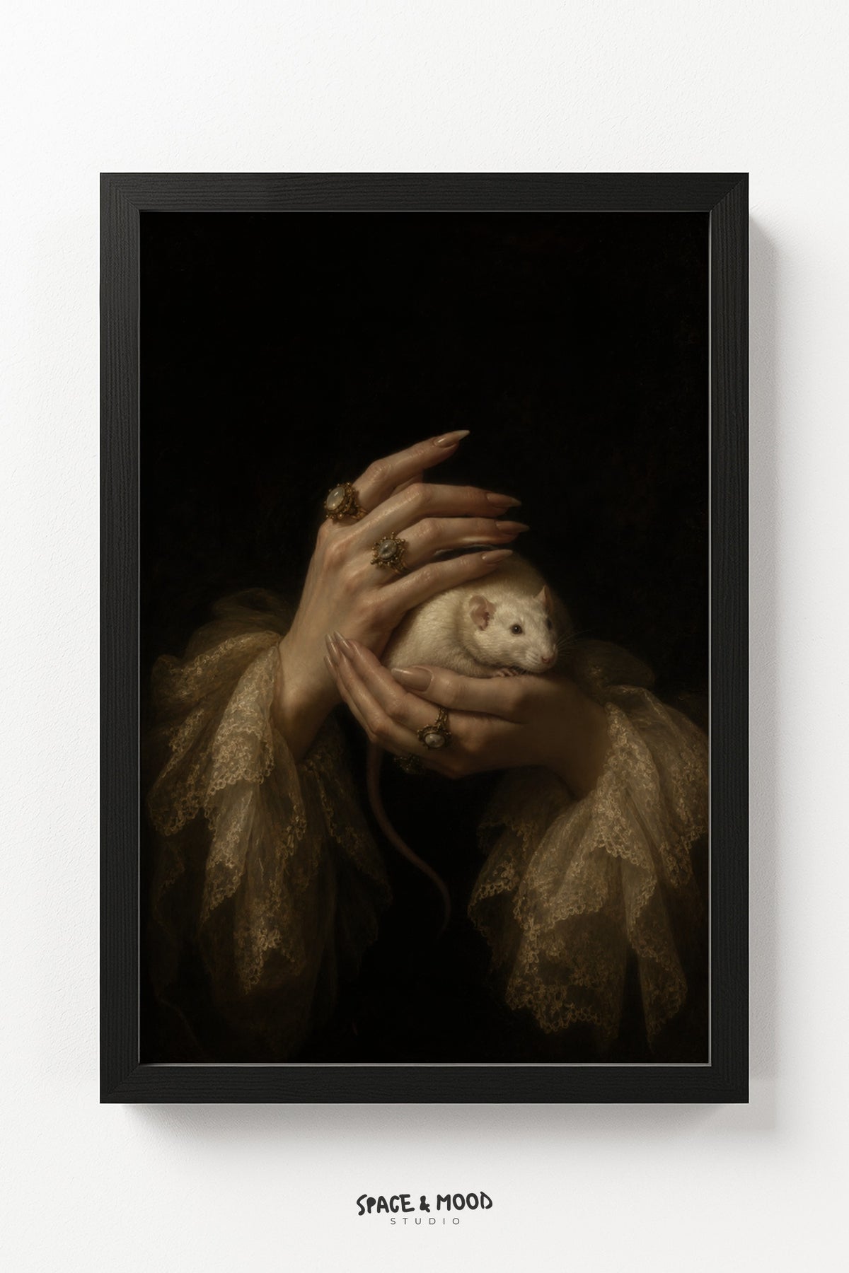 White Rat in Hands
