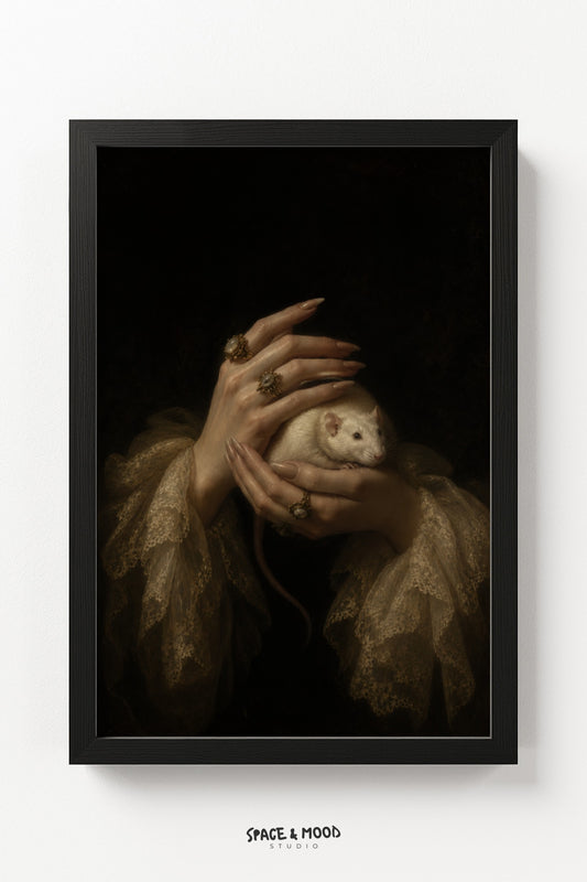White Rat in Hands