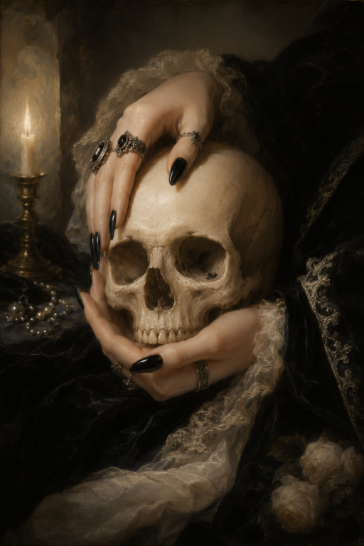 Skull in Palms