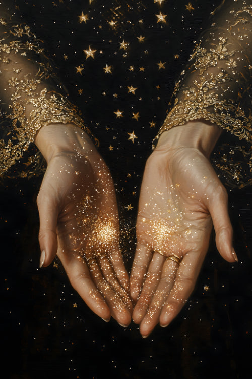 Golden Glitter Hands