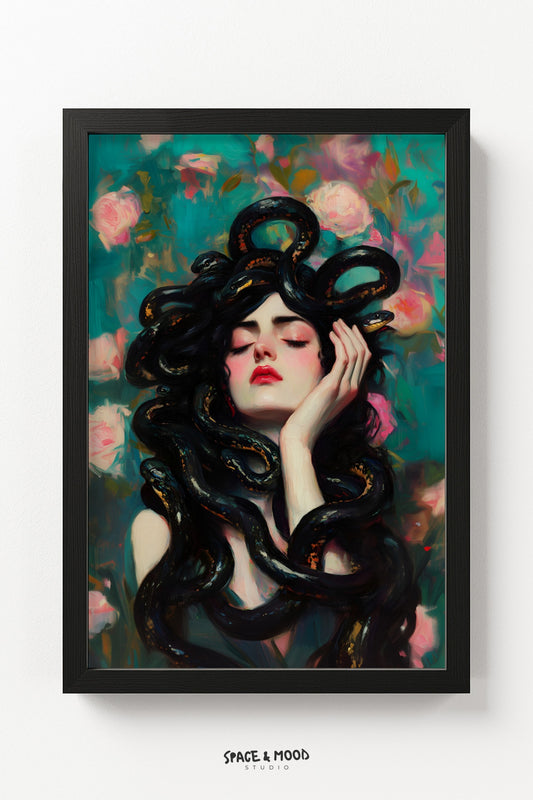 Teal Medusa with Roses