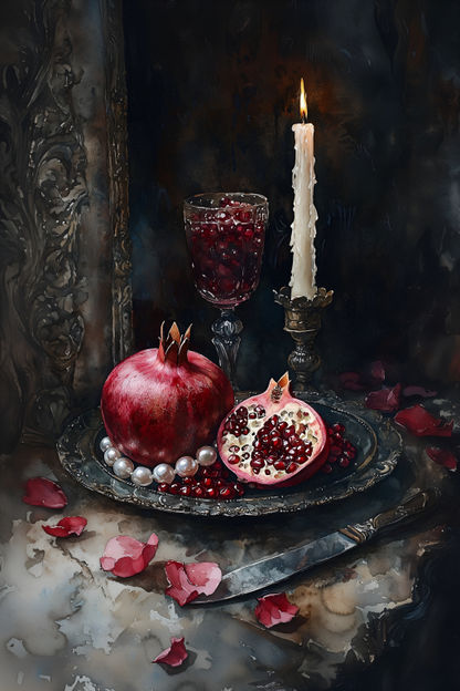 Pomegranate by Candlelight