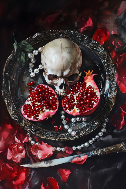 Pomegranate and Skull