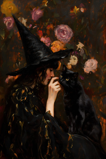 Witch with Black Cat