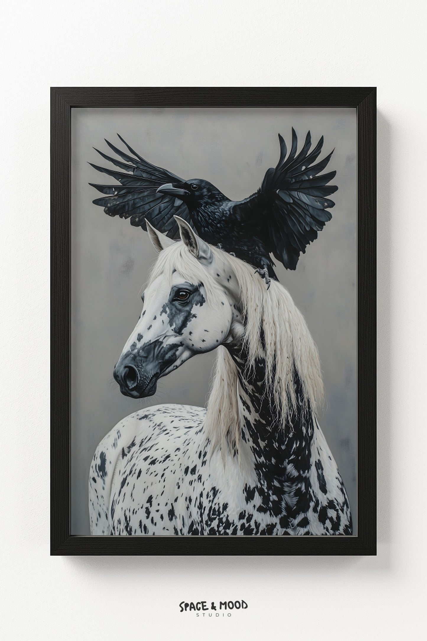 White Horse and Raven