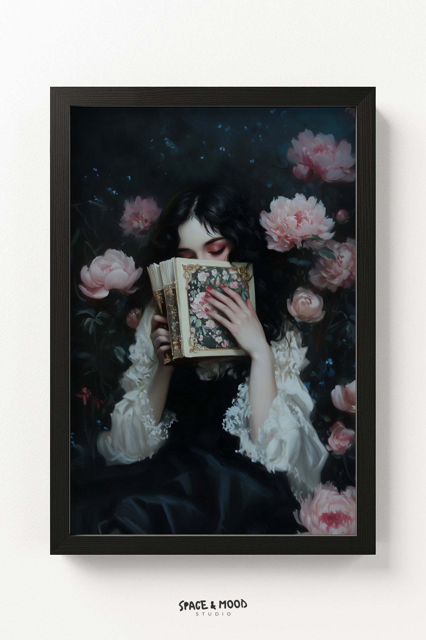 Reading Among Peonies