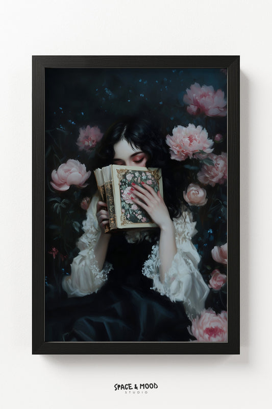 Reading Among Peonies