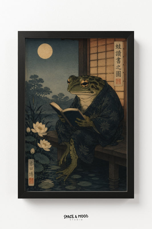 Frog Reading At Night