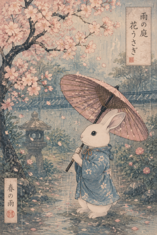 Rabbit Umbrella Rain