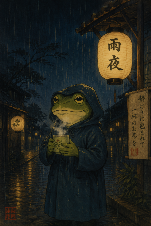 Frog Rainy Night