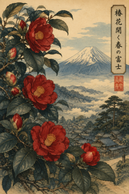 Red Camellia Fuji