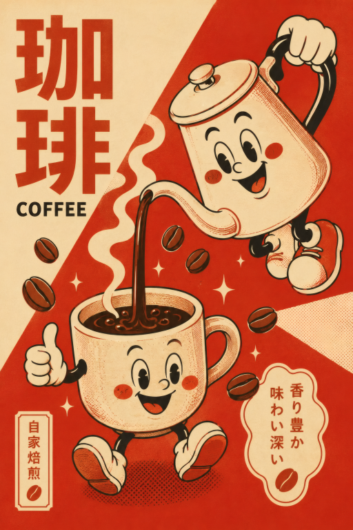 Coffee Mascot Poster