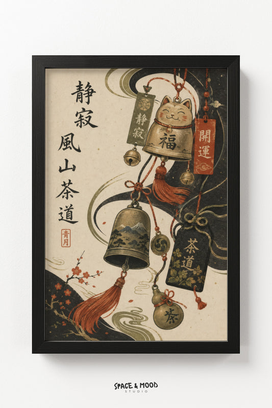 Temple Bell Lucky Cat
