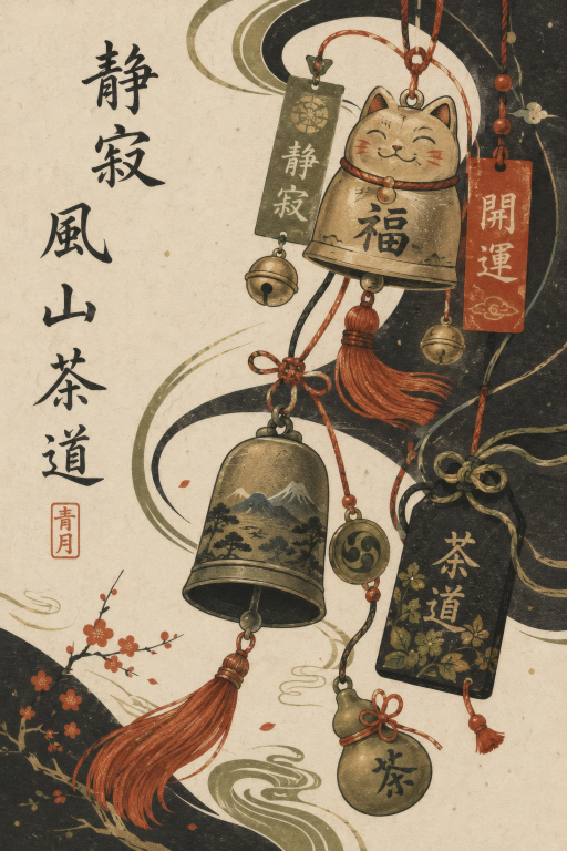 Temple Bell Lucky Cat
