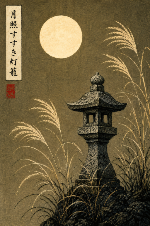 Stone Lantern Moonlight