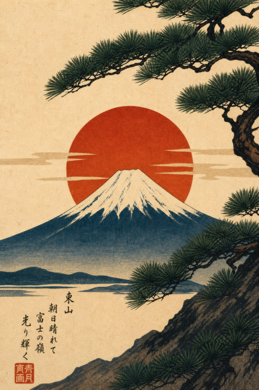 Mount Fuji Red Sun