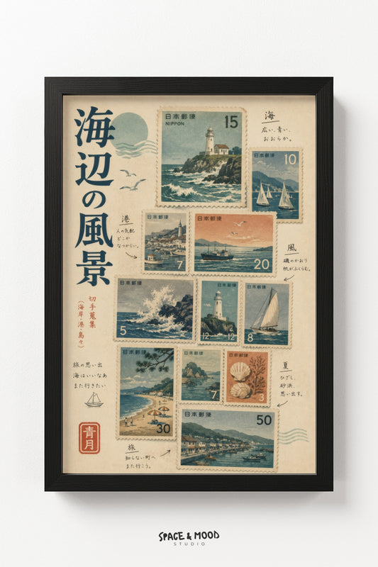 Seaside Stamp Collage