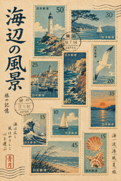 Seaside Stamp Sunset