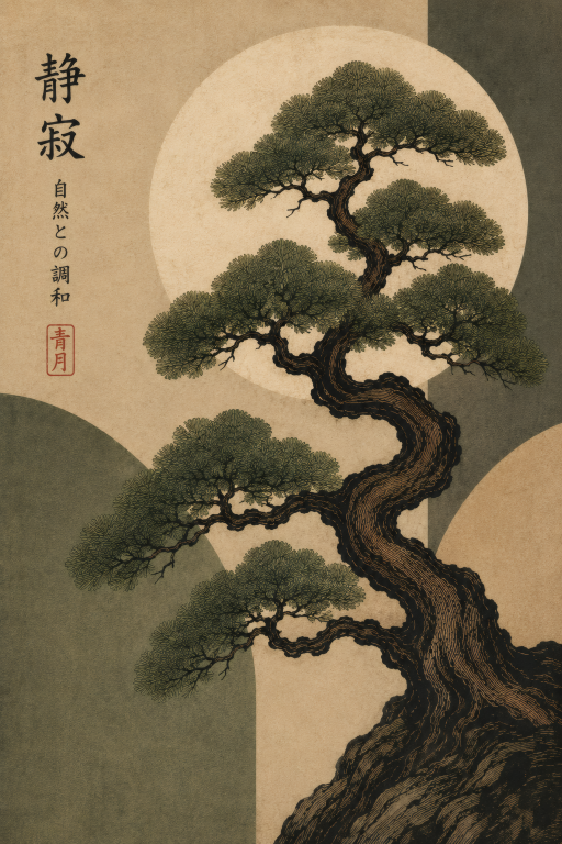 Pine Tree Moon Green