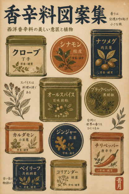Vintage Spice Labels