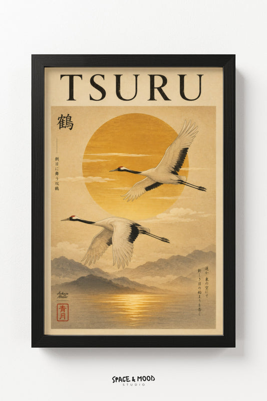 Tsuru Crane Sunset