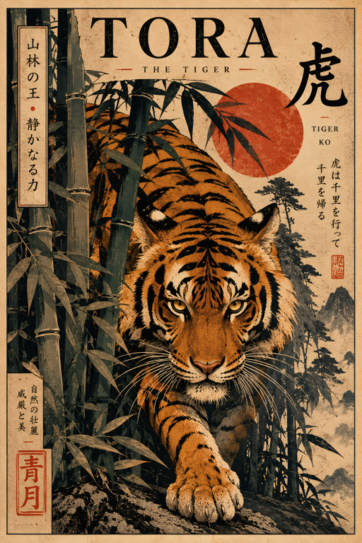 Tora Tiger Red Sun