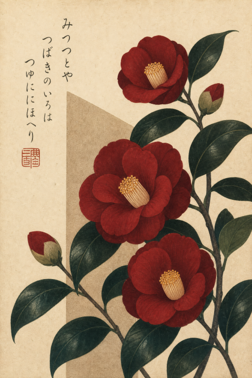 Red Camellia Bloom