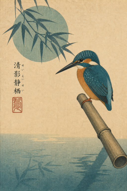Kingfisher on Bamboo