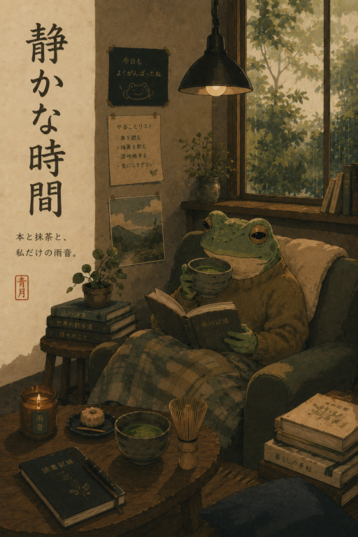Quiet Reading Time Frog