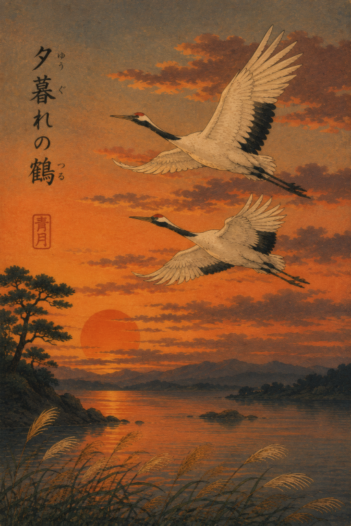 Cranes Sunset Flight