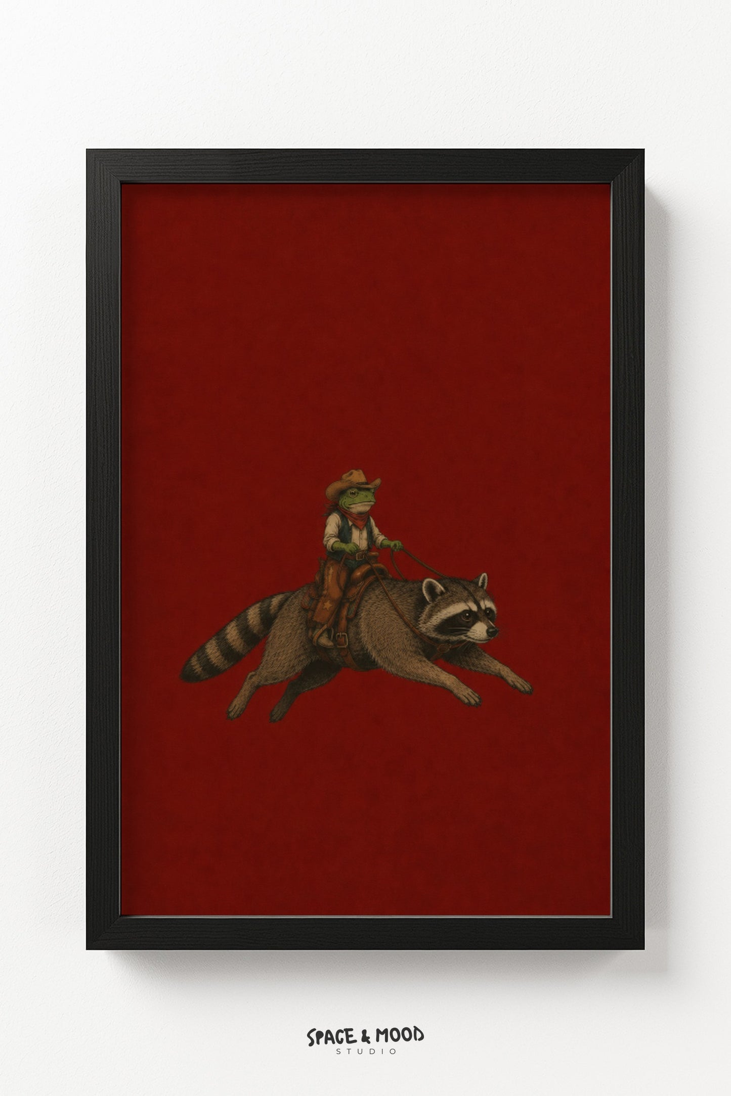 Raccoon Riding Cat