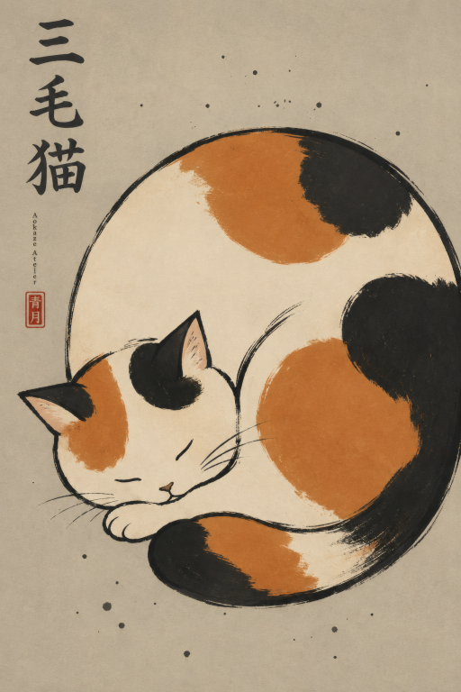 Calico Cat Ink Circle