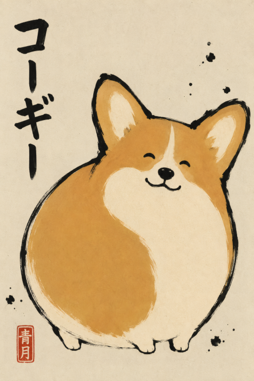 Corgi Ink Portrait