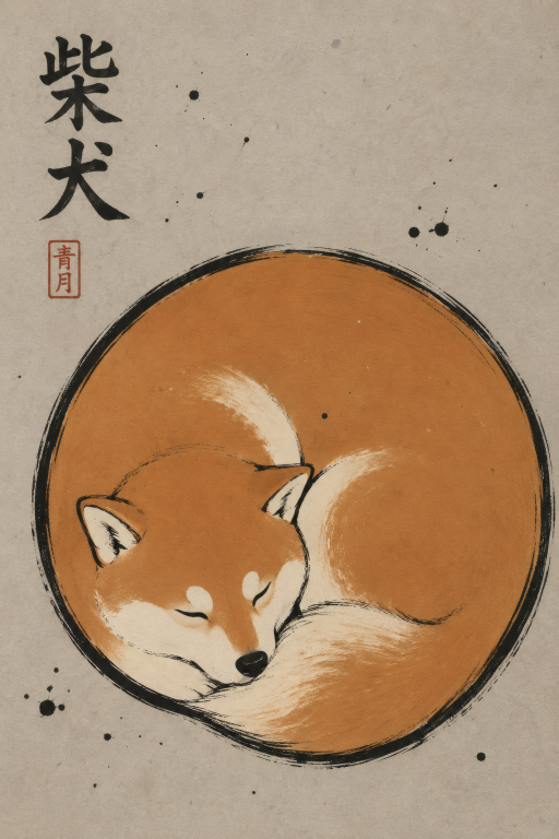 Shiba Inu Curled