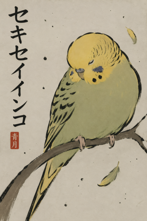 Budgie on Branch