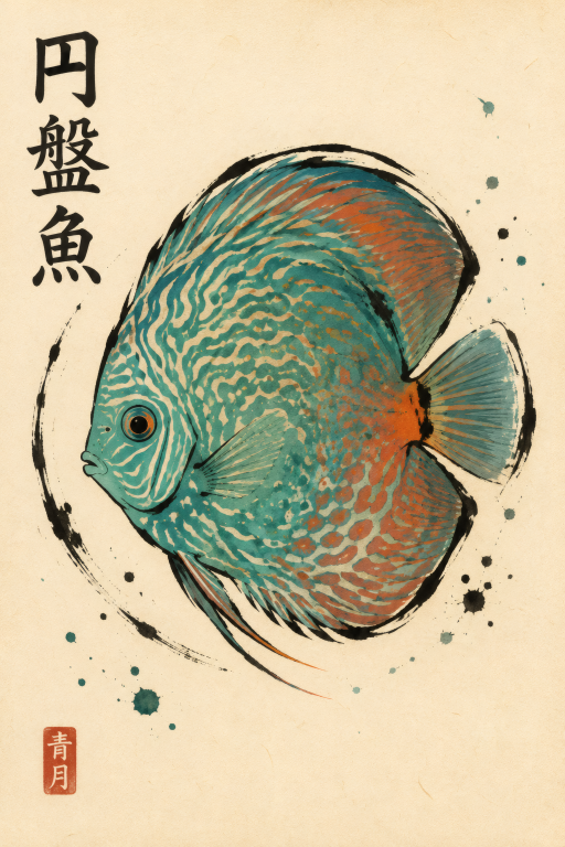 Discus Fish Teal