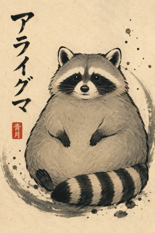 Raccoon Ink Portrait