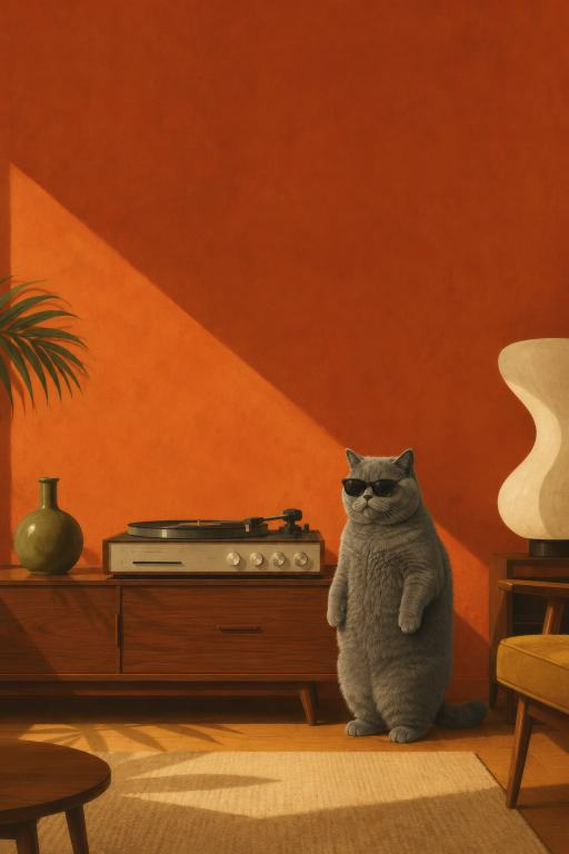 Grey Cat Retro Record