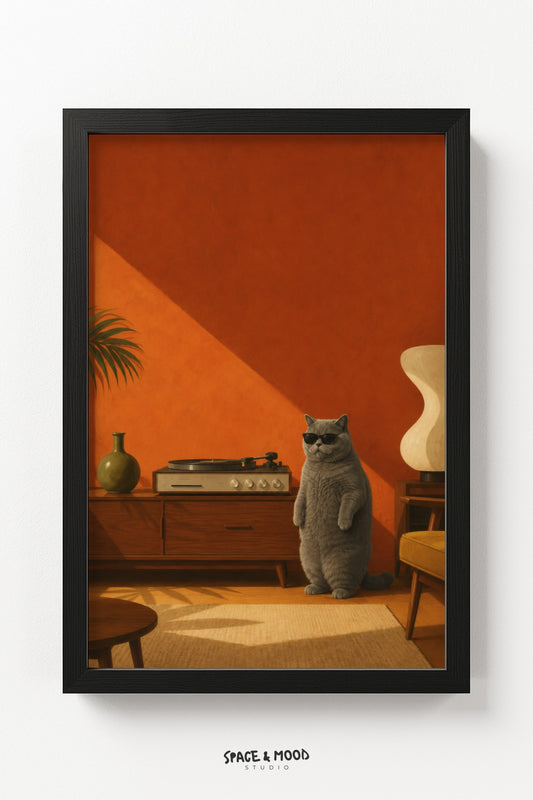 Grey Cat Retro Record