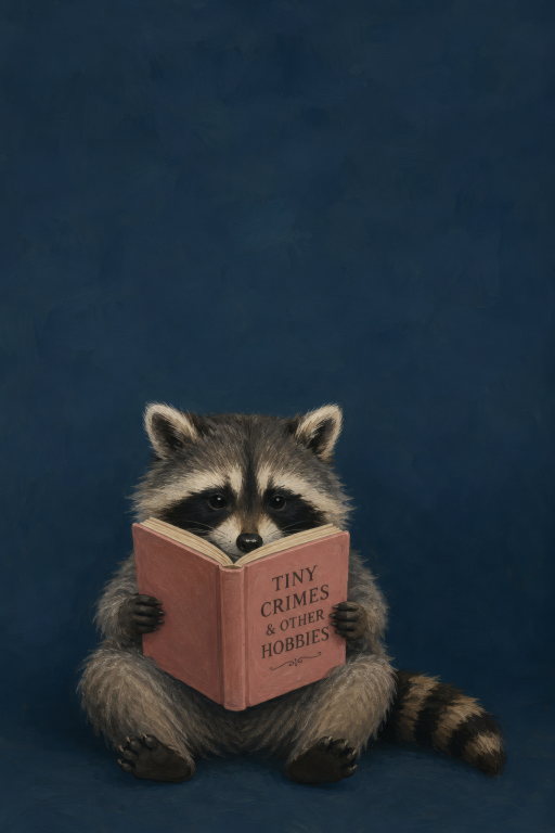 Raccoon Reading Navy