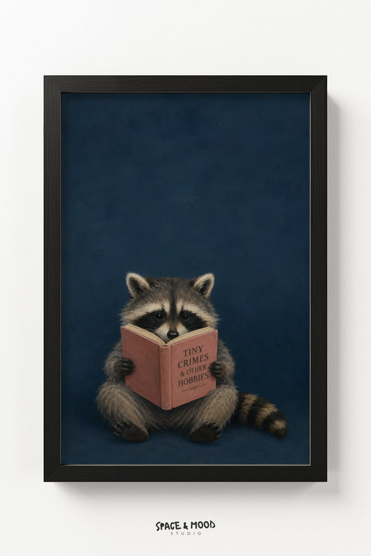Raccoon Reading Navy
